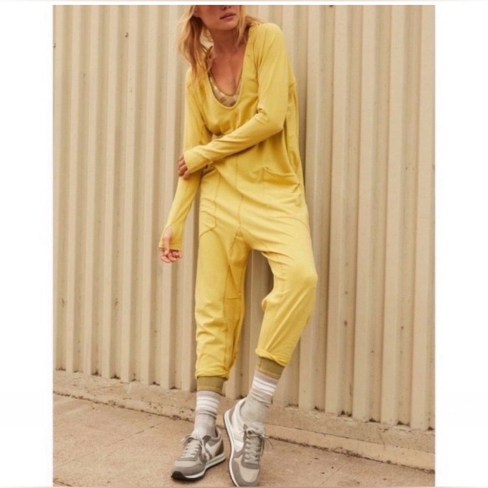Fp movement free people hot shot long sleeve hooded onesie jumpsuit